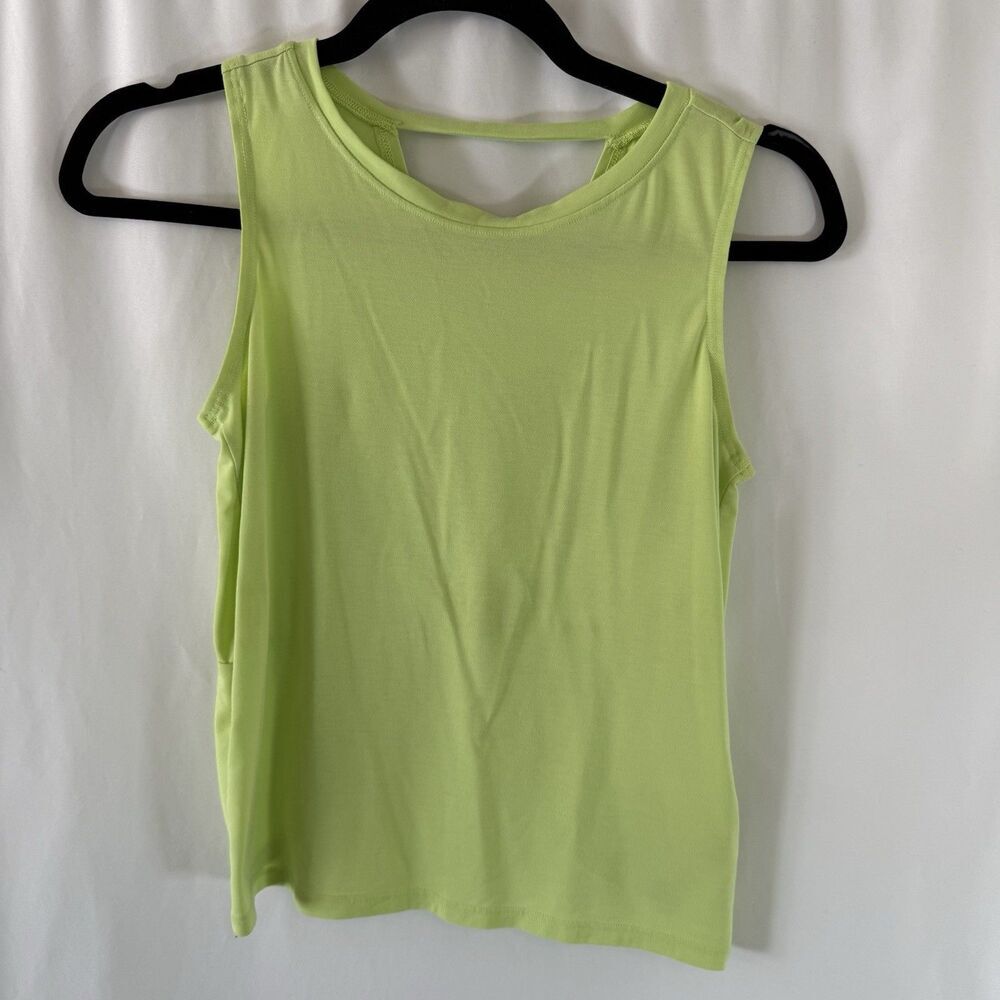 Athleta Girl Tank Top Girls Medium 8-10 Green Sleeveless Modal Blend V Back